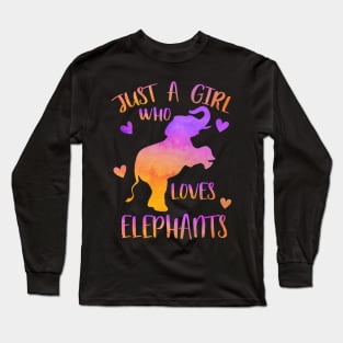 Just a girl who loves elephants Long Sleeve T-Shirt